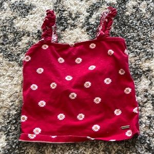 Red Hollister Tank Top With Ruffles